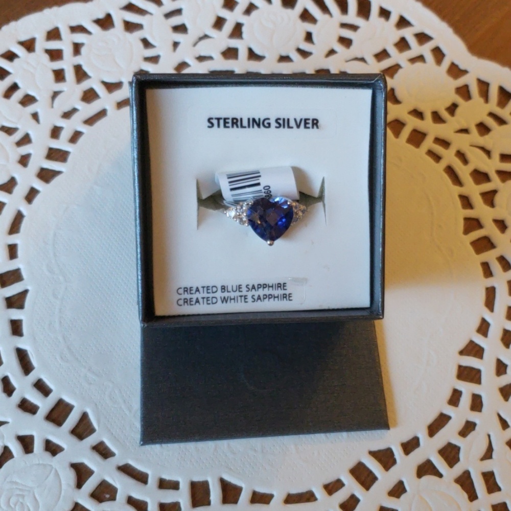 Blue Sapphire Heart Ring
